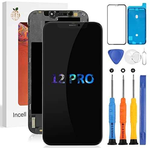 SRJTEK Incell für iPhone 12 Bildschirm Ersatz A2403,A2172,A2402,A2404 LCD Display für iPhone 12 Pro LCD Bildschirm Ersatz A2407,A2341,A2406,A2408 Touch Digitizer Montage epair Parts K. its (6,1 Zoll)