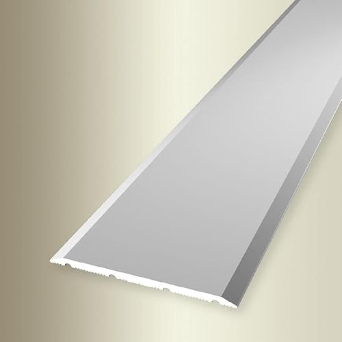 PROVISTON | Übergangsprofil | Breite: 40 mm | Höhe: 0-99 mm | Länge: 1000 mm | Aluminium eloxiert | Glatt | Silber | Selbstklebend