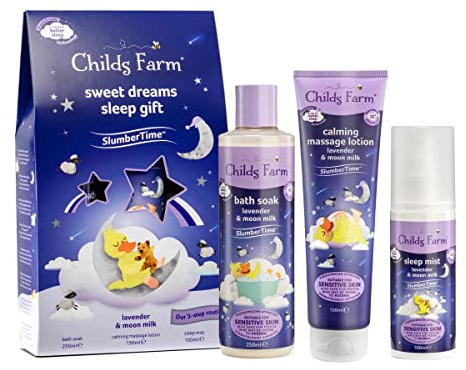 Childs Farm Slumber Time Sleep Gift Set, Sweet Dreams Lavender and Moonmilk, Suitable for Newborns with Dry, Sensitive and Eczema-prone Skin