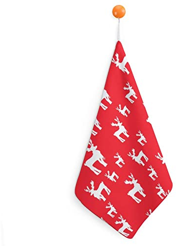 Lurnise Handtuch Elch-Muster Handtücher Geschirrtuch Lanyard Design Für Badezimmer Küche Sport