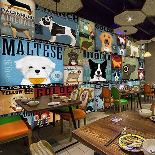 3D Animal Dog Wallpaper Pet Hospital Background Wall Beauty Pet Shop Personality Creative Decoration Background Wall Mural-300Cmx210Cm