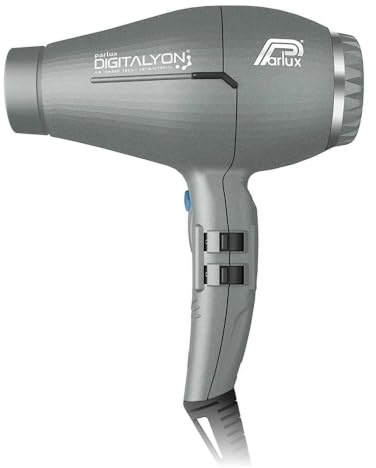 Parlux Digitalyon Hair Dryer. Lightweight 2400 W Blow Dryer (Grey) | Lightweight & Long Life Professional Hairdryer with Air Ionizer Technology. 2 Speeds, 4 Temperatures & Cold Air Shot Button