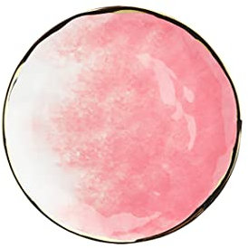 Assiettes à salade en céramique de 20,3 à 25,4 cm, assiettes à dessert pour apéritif, sushis, fruits (rose, 20,3 cm)