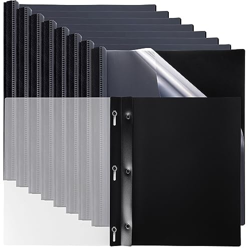 Harloon 100 Stück transparente Vorderseite Berichtshüllen Bulk Kunststoff Präsentationsmappen 3 Zinken Geschäftsberichtshüllen Lebenslauf Portfolio Ordner Papierordner für Präsentation Dokumente