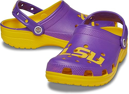 Crocs Unisex-Adult Classic Collegiate Clogs, LSU, 6 Men/8 Women