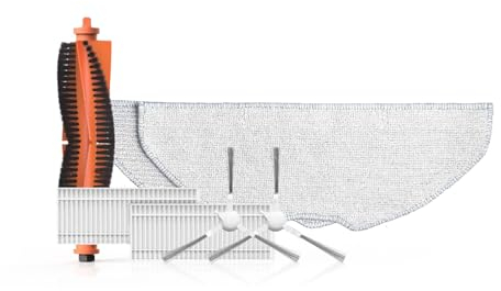 EZVIZ Kit Accesorios para Robot Aspirador y Friegasuelos RE4C Plus/RE4 Plus/RE5 Plus, 1 Cepillo Principal, 2 Cepillos Laterales, 2 Filtros HEPA, 1 Juego de Fregonas