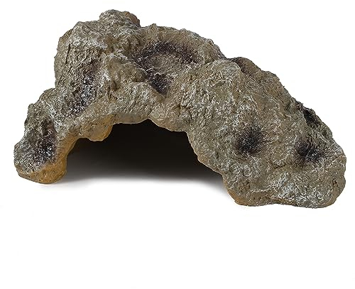 IBWell Leopard Gecko aus Kunstharz, naturgetreuer Reptilienstein für Bartagamen, Schlangenversteck für Kugelpythons, Schildkrötenhaus, Terrarium-Dekoration – groß