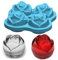 Ice Cube Molds Trays 3D Rose Flower and Diamond Shape Ice Cube Moulds 4 Cavity Silicone Rose Ice Ball Maker Easy Release Freezer Tray for Chilling Cocktails Whiskey Bourbon Juice(Blue)