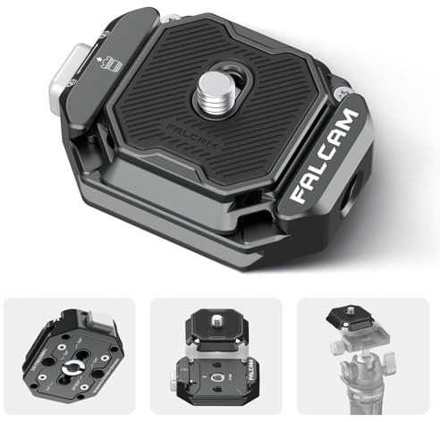 ULANZI F38 Multi-Loch-Kamera-Schnellwechselplatten-Set, mit 6,35 mm bis 0,95 cm Schraubgewinde, Schnellwechselsystem, QR-Platte, Kamerastativ-Adapter für Sony Canon Einbeinstativ DSLR Stabilisator