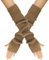 Wambere Damen Mädche Winter Fingerlose Armstulpen Langarm Fäustlinge Handschuhe Feinstrick lang Handwärmer Stulpen,Warm Strick Handschuhe Pluswärmer Strickhandschuhe,Khaki