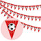 Fußball Geburtstag Dekorationen rot und weiß - 3 Pack Fußball Thema Dreieck Flagge Banner, rote Fußball Wimpel Banner, Fußball Geburtstag Party Dekorationen für Jungen 5/6/7/8/9/10/11th Birthday