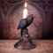 Kerzenhalter Harz Kerzenständer Eulen Krähe Figur Teelichthalter Gothic Vintage Tischdeko Wohnzimmer Gartenfiguren Ornament Stabkerzenhalter für Weihnachten Halloween Karneval Party