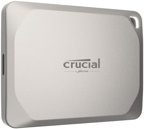 Crucial X9 Pro für Mac 2TB Portable SSD Festplatte, bis zu 1050MB/s Lesen/Schreiben, Mac ready, IP55 Wasser- und Staubgeschützt, Externe Solid State Drive, USB-C 3.2 - CT2000X9PROMACSSD9B02