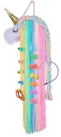 Unicorn Castle Haarspangen Aufbewahrung Einhorn Haarspangen Halter fur Mädchen Regenbogen Garn Quasten Haar Bogen Haarnadel Lagerung Stirnband Regenbogen Deko