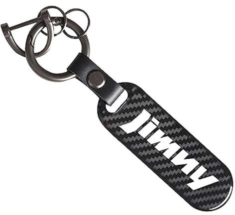 BAUFAS Porte-clés de Voiture, adapté aux Accessoires de clé de Voiture Suzuki JIMNY, Porte-clés en Alliage, Sangle de clé en Cuir,A