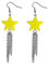 Taffstyle Ohrhänger Ohrringe Hängend Schmuck mit Neon Stern und Kette Anhänger Lang Silber Neon Gelb
