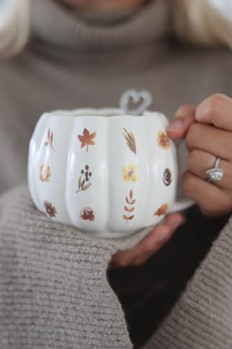 Pretty Little Home Large Pumpkin Mug - Autumn Flowers