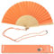 FISURA – Pfirsich-oranger Handfächer Moderner und lustiger Holzfächer. Origineller Fächer für den Sommer. Fächer mit Fächerhalter. Maße: 42,5 x 23 Zentimeter.