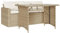 vidaXL Garten Essgruppe 2-TLG., Gartenmöbel Set mit Kissen, Lounge Sitzgruppe für Terrasse, Sitzgarnitur Gartengarnitur Sofa Esstisch, Beige Poly Rattan