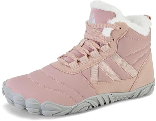 Mishansha Stivali Donna Invernali Scarpe Uomo Neve Scarponcini Comode Outdoor Stivaletto Minimaliste Scarponi Invernali Rosa EU Gr.41