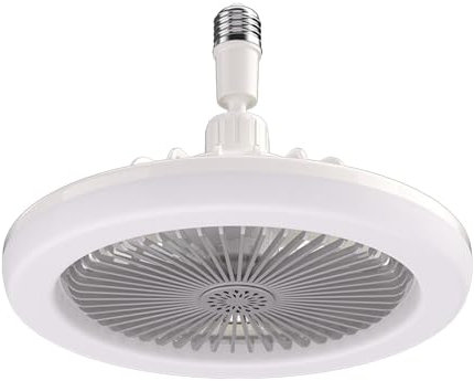 Lighted Bathroom Fan - Ventilator, Led Bulb Air Cooler | Led Airflow Ceiling Fan, Energy-Saving Dimmable Cooling Device, Wind Machine, Air Mover, Electric Socket Fan for Home Living Room Toilet