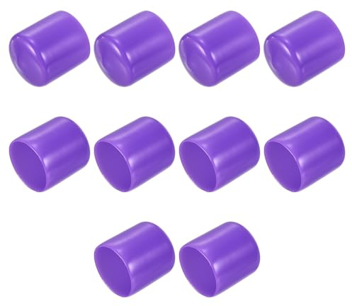 sourcing map Rubber End Caps 29mm ID Round Tube Bolt Cap 10pcs Purple