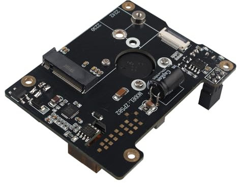 ZDE ZP582 PoE HAT PCIe to M.2 Key-M NVMe SSD Adapter Board with Onboard Cooling Fan Compatible with Raspberry Pi 5 Support M.2 NVMe SSD 2230/2242