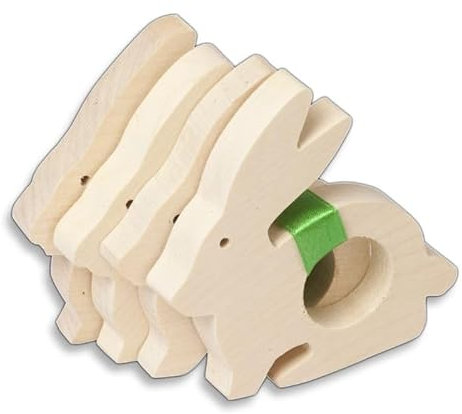 Serviettenringe Hase im 4-er Set- Holz Serviettenringe
