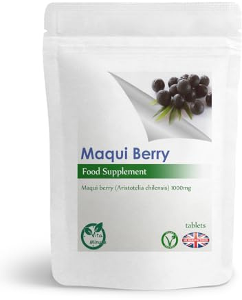 Maqui Berry 1000mg Extract Tablets (Vegan) Weight Management, Natural Antioxidant, Metabolism Support (Pack of 90)
