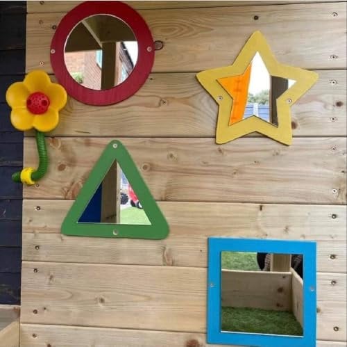 Acrylic Sensory Mirrors Set, Square, Triangle, Circle, Star Shapes, for Garden Use