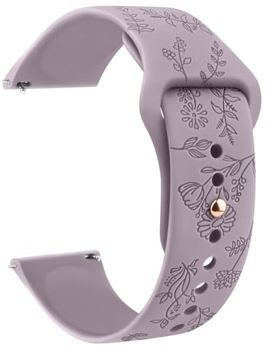AK für Amazfit GTR 3 / Amazfit Balance Armband Damen Herren, 22mm Gravierte Blumenmuster Uhrenarmband Silikon Ersatzarmbänder für Amazfit GTR 3 Pro/GTR 4/ GTR 2e/ GTR 47mm