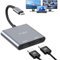 USB C to Dual HDMI Adapter, HDMI Splitter for Dual Monitors, USB C to Dual Monitor Adapter Multiport, Dual HDMI Adapter for 2 Monitors for usb c portlaptop and tablet(Single 4K@60Hz and Dual 4K@30Hz)