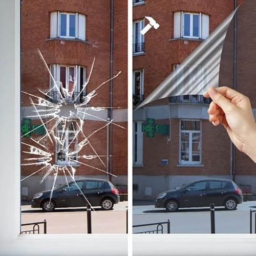 DIMEXACT - Film Anti effraction et Anti Chaleur pour Choc Depuis l'extérieur alu - 125 microns - 75 cm x 0.5 m - en Rouleau