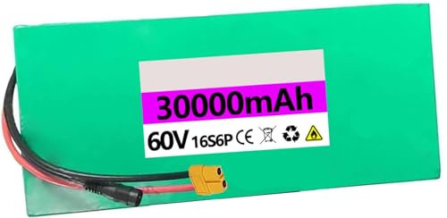Batterie de vélo électrique 52V 60V 20Ah 30Ah, Batterie Lithium-ION Ebike 52V 60V 20Ah 30Ah Haute Puissance avec Chargeur pour Moteurs 250W 350W 500W 800W 1000W XT60,52V 30AH