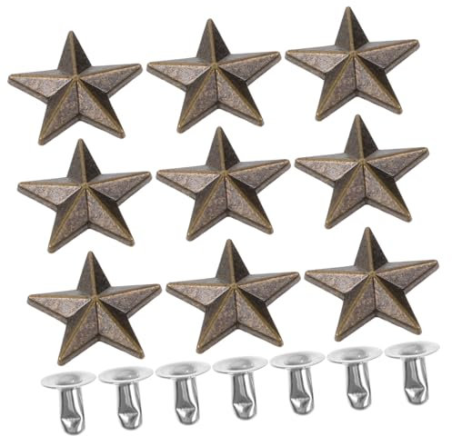 STOBOK 10stücke Metall Sternnieten Für Kleidung Diy Stern Spikes Zubehör Für Taschen Jacken Hüte Legierungsspikes Für Bastelarbeiten