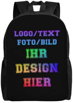 MOSGDBV Personalisiert Rucksack FüR Damen & Herren – Mit Bild Text Namen Logo Foto Oder Bild Gestalten – Individueller Schulrucksack FüR SchüLer, Reisen FüR Jungen & MäDchen