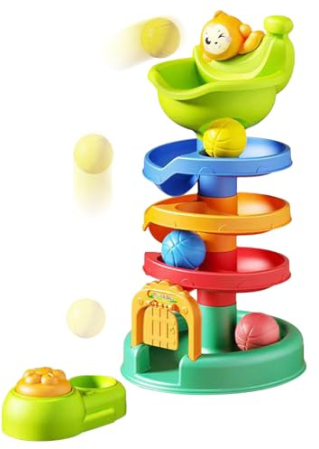 Ruwshuuk Ballspiel - Baby Frühes Lernen Kugelturm Spielzeug,Ab 18 Monaten Interaktives Spiel Für Kinderzimmer Kindergarten Spielzimmer