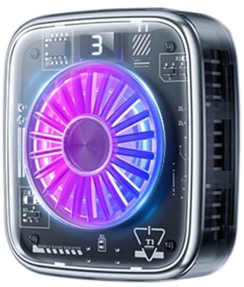 Flaroey SR01 PRO Mobile Phone Game Cooler SR01 PRO Mobile Phone Cooling Radiator Number Show Magnetic Backpack Semiconductor Radiator for IOS/Android B