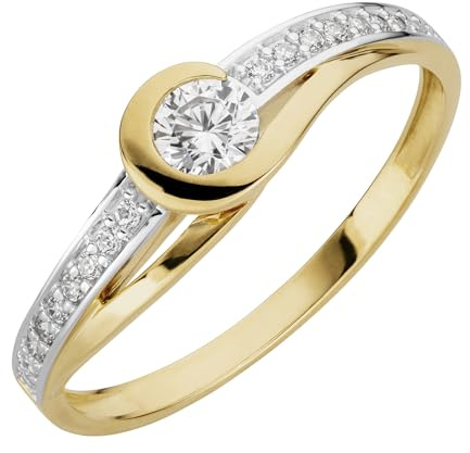 Orolino Damen Ring 333/- Gold Glänzend Zirkonia gelb 067370147