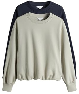 THE SET Damen t Sweatshirts mit Ballonsaum, 2er-Pack