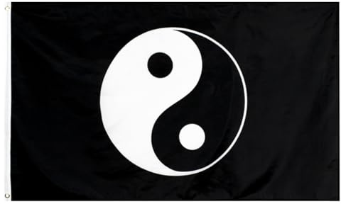 UTHCLO Religiöse Flagge Yin Yang Fisch Hängedekoration 1 Stück Schwarz Wetterfest für Garten Hof Veranda und Feste