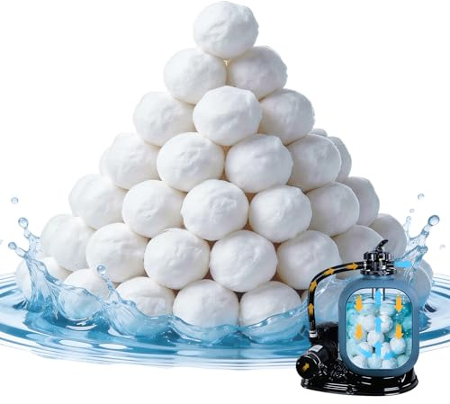 POOLPURE Filter Balls 1400g Filterbälle für Pool Sandfilteranlage | Ersetzt 50kg Filtersand – Kompatibel mit allen handelsüblichen Anlagen & Salzwasser – Premium Poolzubehör