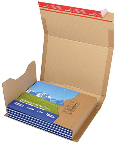 ColomPac CP020.12 Wickelverpackung aus Wellpappe mit Selbstklebeverschluss und Aufreissfaden, braun