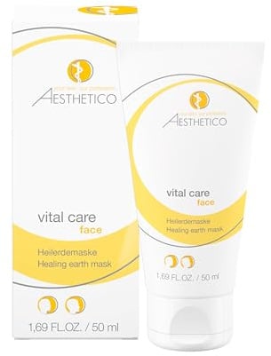 AESTHETICO vital care, 50 ml | Klärende Heilerdemaske für fettige, unreine Haut, mit Gurkenextrakt, verfeinert Poren, reduziert Fettglanz und beruhigt