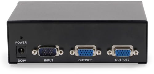 Waytex 29222 Distributeur Répartiteur VGA 2 Ecrans 500MHz, Splitter 2 Ports VGA Femelle, 1 PC vers 2 Moniteurs, Distance Jusqu’à 65m - Résolution 2048 x 1536