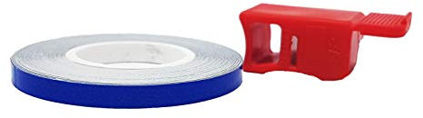 4R Quattroerre.it 10235 Wheel Stripes Tiras Reflectantes para Llantas de Moto con Aplicador, Azul, 5 mm x 6 mt