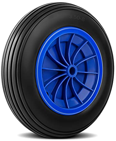 YAOBLUESEA PU Roue de Brouette Increvable 3.50-8 Roue de Secours, Anti-Crevaison Caoutchouc Solide, Pneus de Rechange Pour Kayak, Roue de Bateau-Dragon de Canoë