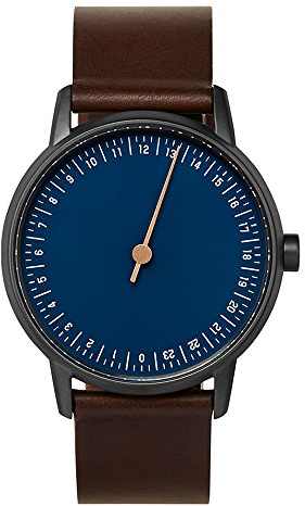 slow - Dark Brown Leather, Anthracite Case, Blue Dial - Männer - 24-Stunden-Uhr - Wasserfest bis 100 Meter - Mechanisch (automatisch) - Unisex-Erwachsene