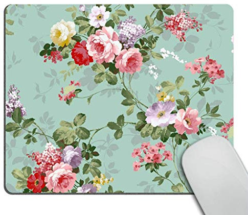 Wasach Beautiful Flowers Like Sleeping Princess Rectangle Mouse Pad Show Love to Your True Love Mouse pad - Vintage Floral Flowers Pattern