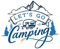 Samunshi® Let's Go Camping Schriftzug Aufkleber Sticker Autoaufkleber Scheibenaufkleber Motorradaufkleber - 10x8,3cm hellblau